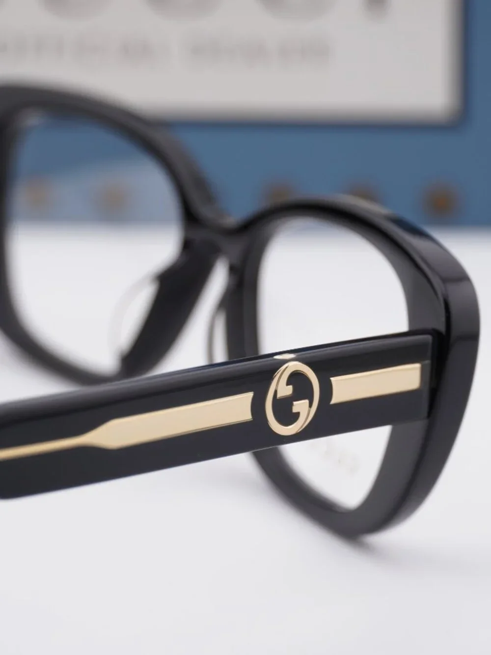 Gucci GG1559OK 001 Cat Eye Eyeglasses –Shiny Black 54mm